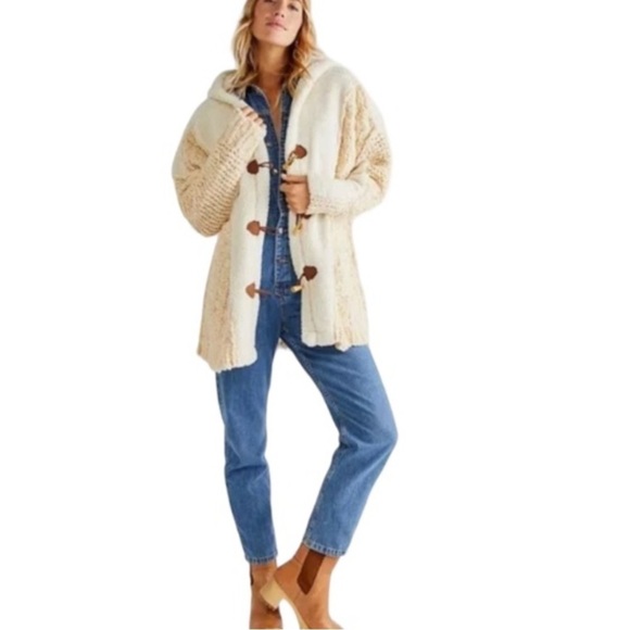 FREE PEOPLE Stormy Sherpa Cardi SMALL New! - Picture 2 of 11